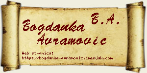 Bogdanka Avramović vizit kartica